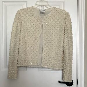 Size small cream off white beaded jacket